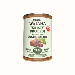 WATAHA Mono Protein Dzik z Burakami to pełnoporcjowa, bezzbożowa mokra karma dla dorosłych psów wszystkich ras.