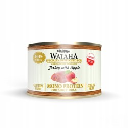 Wataha Mono Protein Adult Indyk z Jabłkiem to pełnoporcjowa karma dla dorosłych psów,