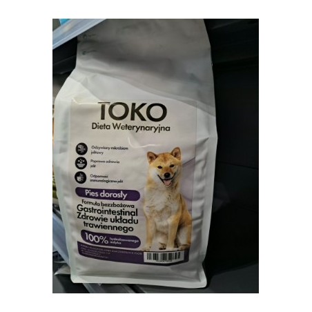 Toko dieta weterynaryjna pies dorosły gastrointestinal zdrowie układu trawiennego 100% hydrolizowanego indyka 1.5kg