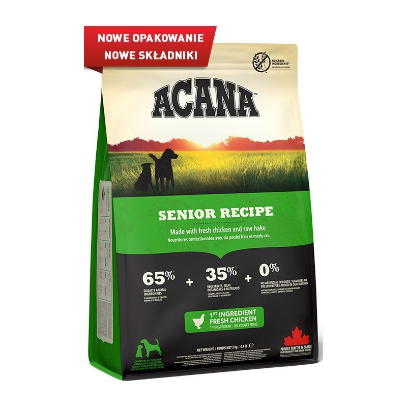 Acana senior dog 2kg zwierzynkowo mięso karmienie trawienie sucha karma