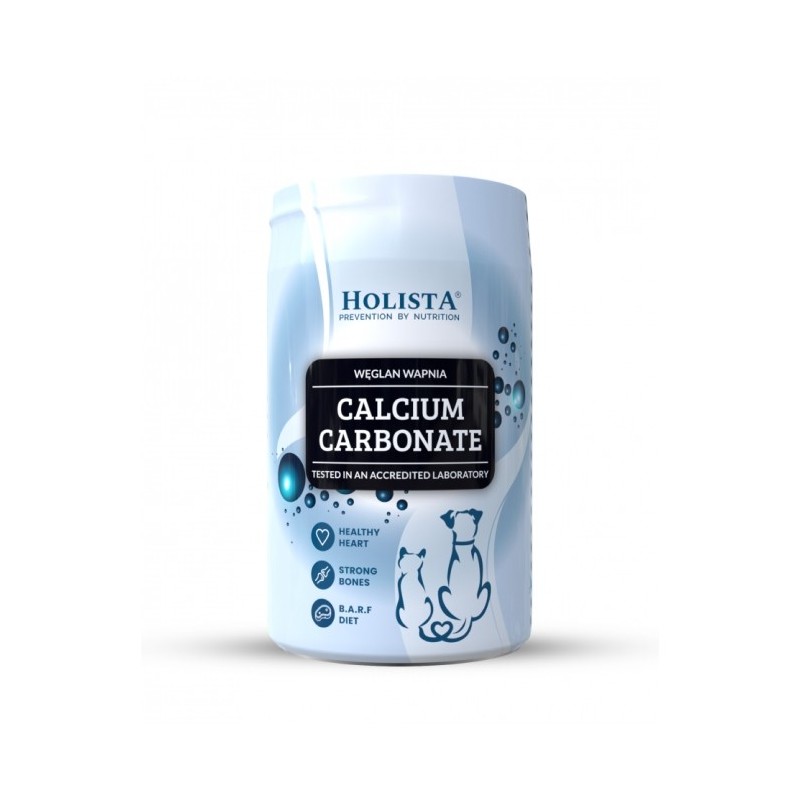 Holista Calcium Carbonate 250g Węglan wapnia dla psa i kota suplement zdrowie zwierzynkowo dieta barf