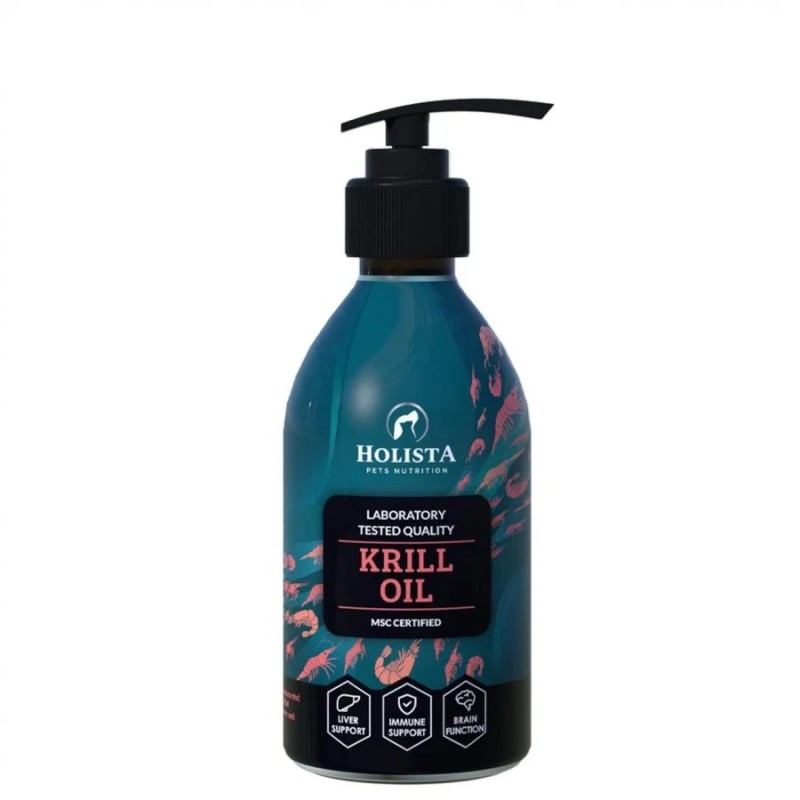 Holista krill oil 200ml Olej z kryla dla psa i kota zwierzynkowo suplementy dieta barf zdrowie oleje