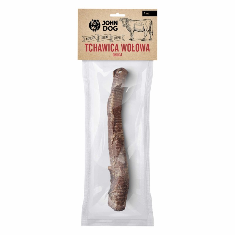 John Dog suszony gryzak dla psa tchawica wołowa długa 1szt