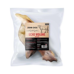 John Dog Ucho Wołowe naturalne z ringiem 3szt.