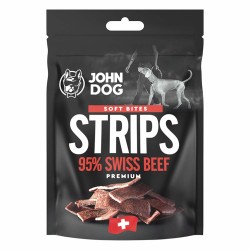 John Dog soft wołowina szwajcarska paski 95% 90g przysmak smaczki zwierzynkowo