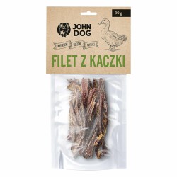 John Dog gryzaki naturalne 100% suszony filet z kaczki paski 80g