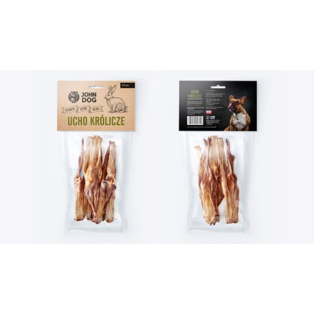 John Dog gryzaki naturalne all ucho królicze 10szt. smakołyk