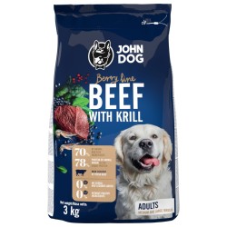 John Dog berry line wołowina z krylem średnie i duże rasy 3kg sucha karma
