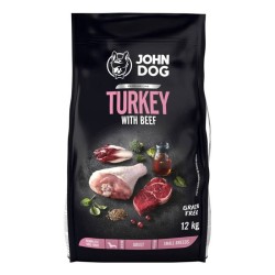 John Dog premium małe rasy indyk z wołowiną 12kg sucha karma