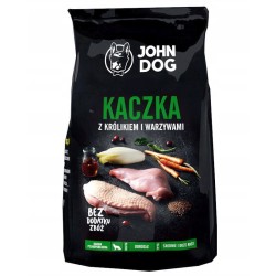 John Dog premium ś/d rasy kaczka z królikiem 12kg sucha karma