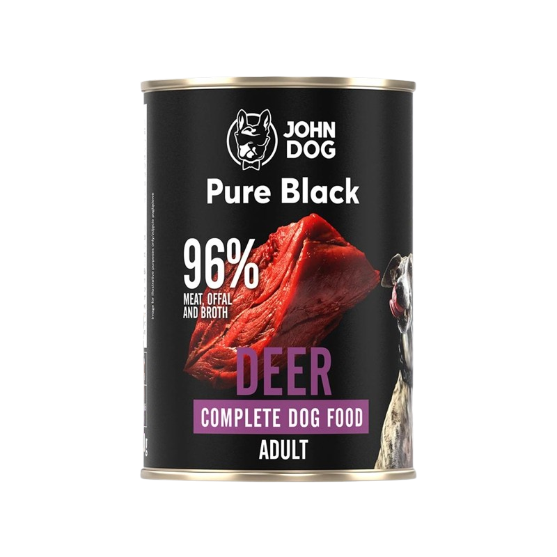 John Dog Pure Black Jeleń 400g karma mokra dla psa