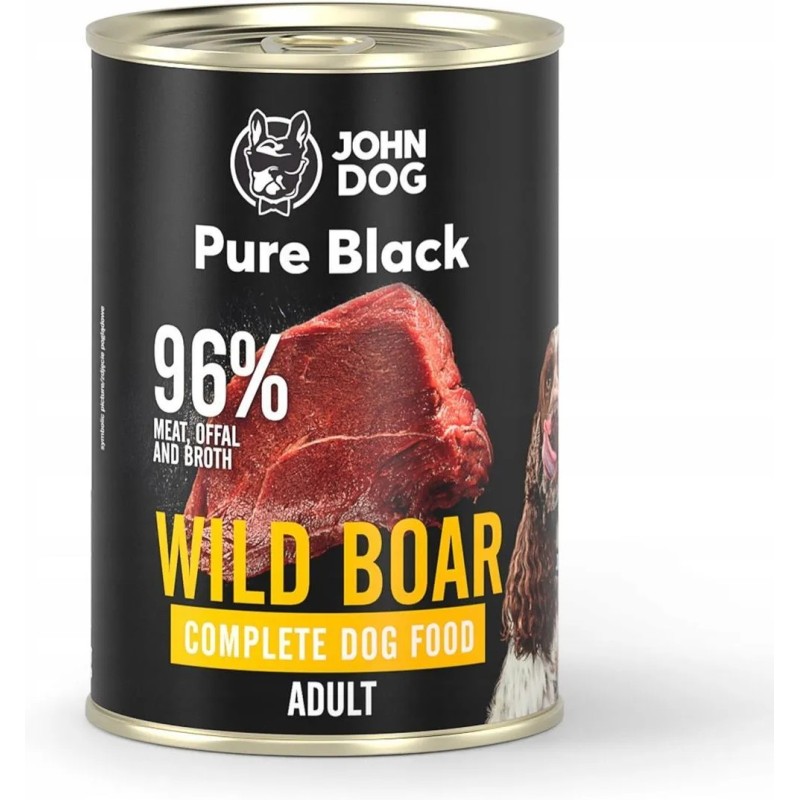 John Dog Pure Black Dzik 400g karma mokra dla psa