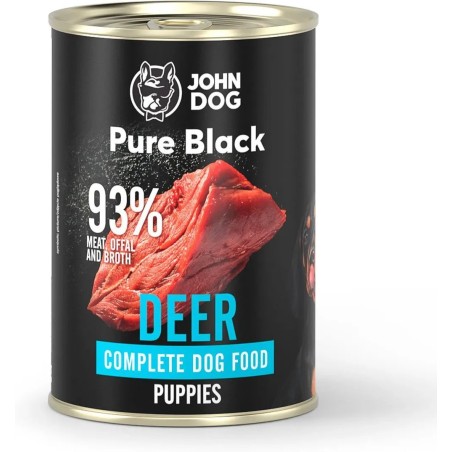 John Dog Pure Black Junior Jeleń 400g mokra karma dla szczeniąt