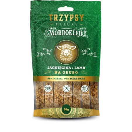 Mordoklejki Na Grubo z Jagnięciny 80g Happy Snacky Przysmak Dla Psa Paski