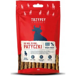 Trzypsy Deluxe Się Wie Że Psie Patyczki z Wołowiny 70g przysmak