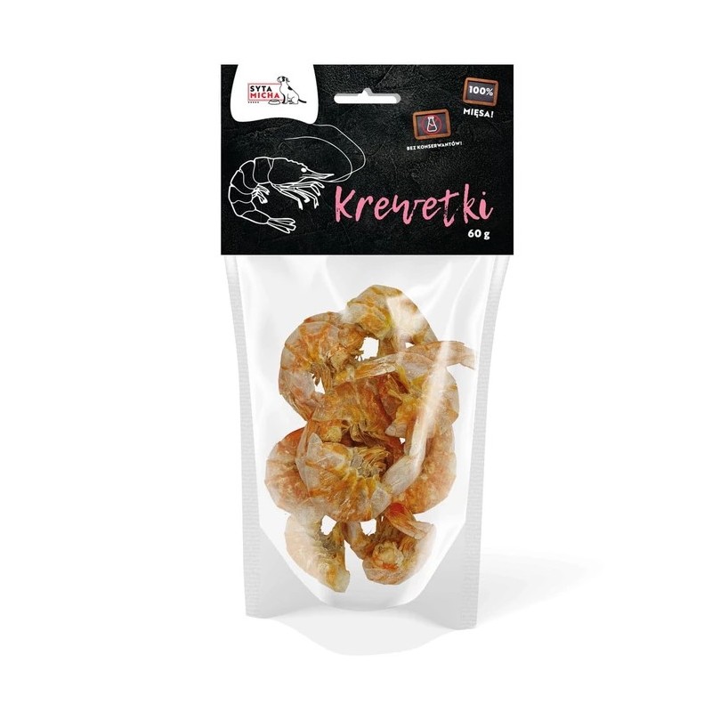 Syta Micha - suszone krewetki 60g dla psów i kotów
