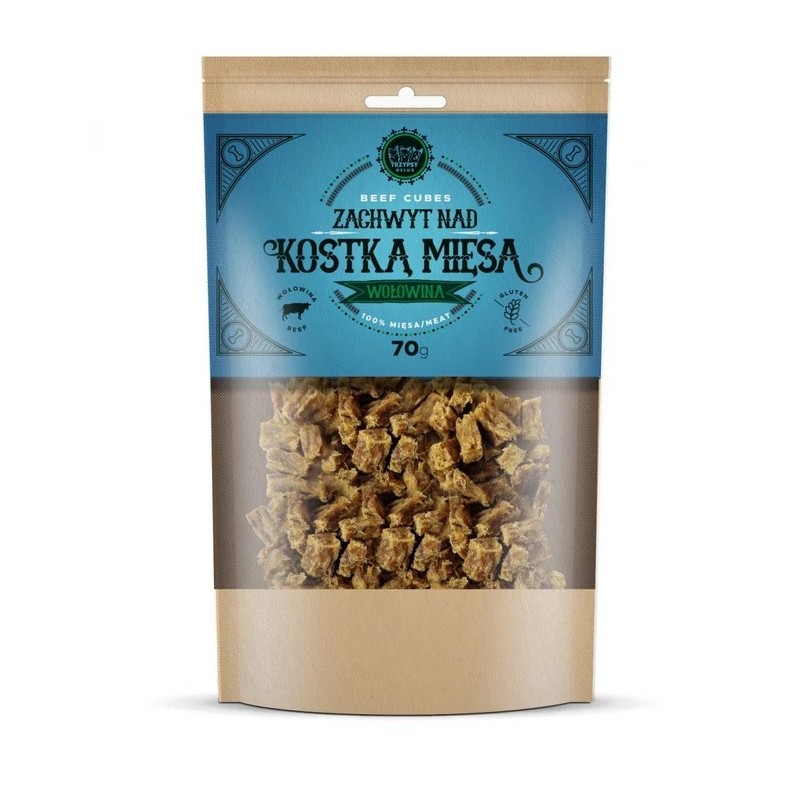 TRZYPSY Zachwyt Nad Kostką Mięsa wołowina 70g - naturalne kosteczki treningowe