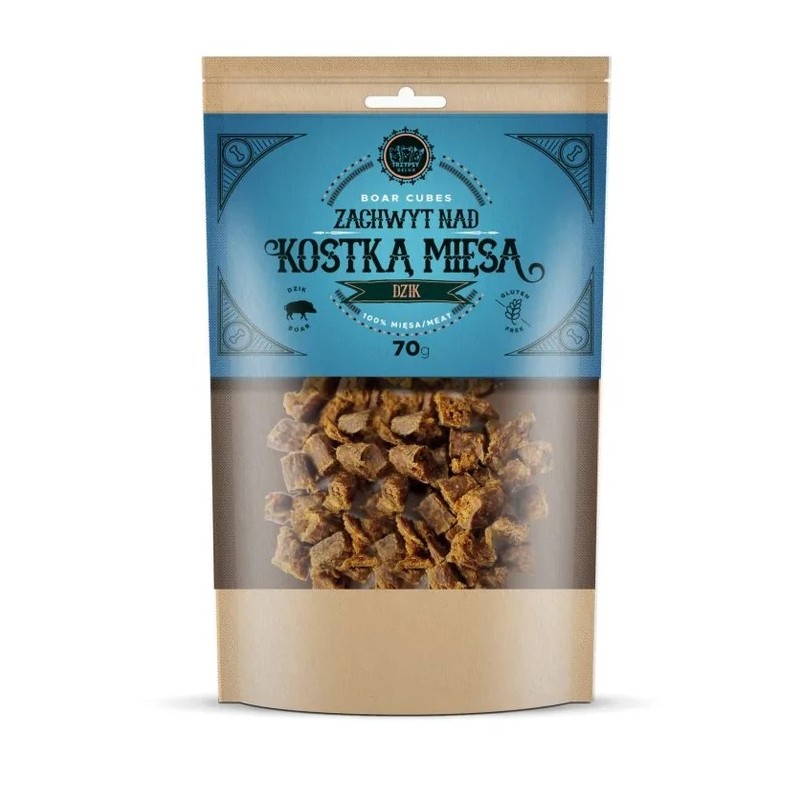 TRZYPSY Zachwyt Nad Kostką Mięsa Dzik 70g - naturalne kosteczki treningowe