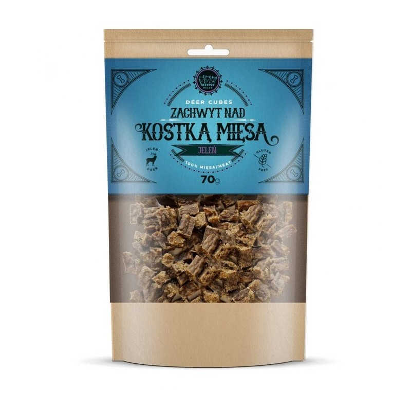 TRZYPSY Zachwyt Nad Kostką Mięsa Jelenia 70g - naturalne kosteczki treningowe