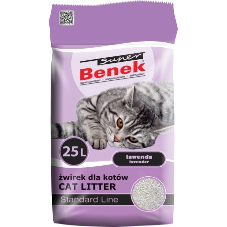 Super Benek Standard Lawenda 25L Żwirek bentonitowy dla kota
